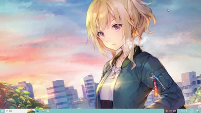 彩色云彩下的女孩