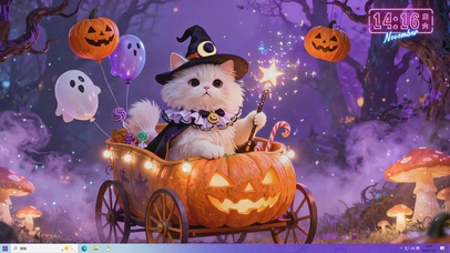 万圣节南瓜小镇的猫咪