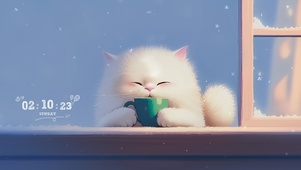 看雪的猫