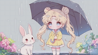 可爱萝莉和兔兔