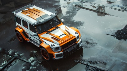 雨中炫酷越野车