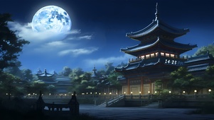 古风明月阁楼	