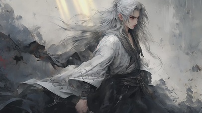 4K水墨风-英俊帅气男生