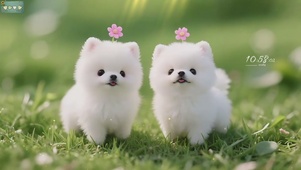 可爱花小狗