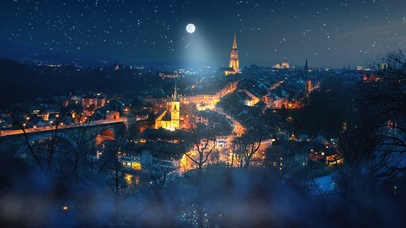 城市之外的安静月光