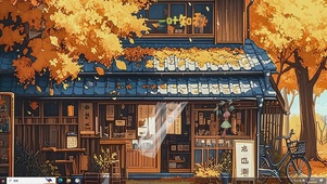 秋天便利店-桌面主题