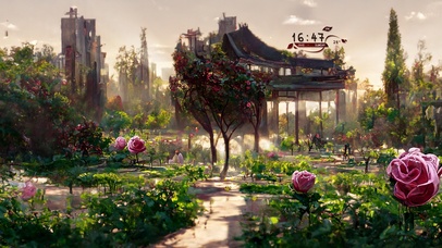 夕阳黄昏公园美景