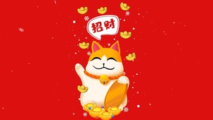 红色可爱招财猫