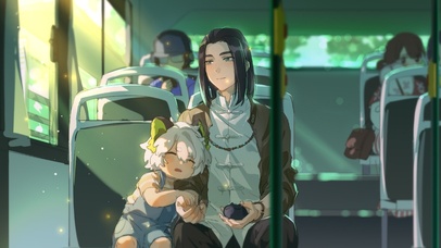 公交车上的好看光影