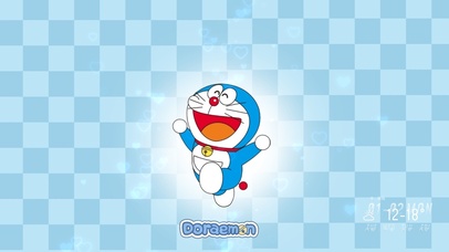 哆啦a梦 格纹开心哆啦