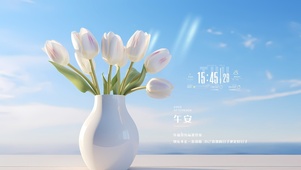 纯白郁金香