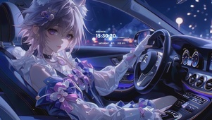 璀璨烟火夜景少女