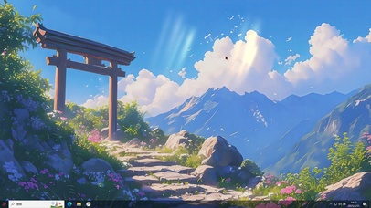 动漫风景AI插画-桌面主题