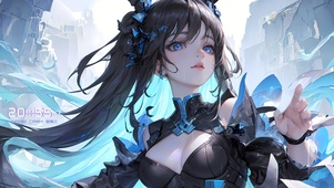 蓝发治愈少女