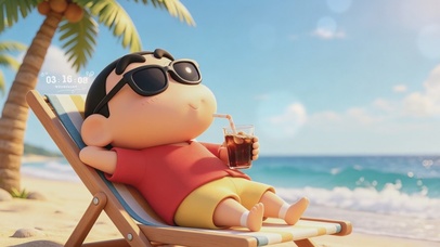 海边度假的小新