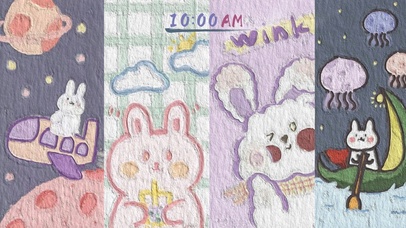 小兔兔可爱分屏