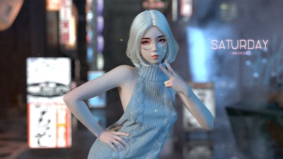 唯美夜晚街道少女