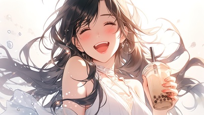 开心奶茶少女