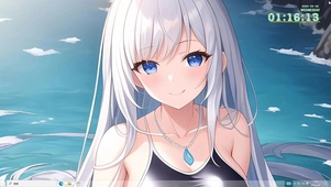 4k二次元可爱白发死库水女孩