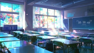 唯美治愈樱花教室