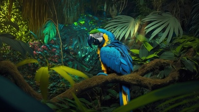 4k森林可爱鹦鹉