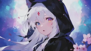 水墨插画少女