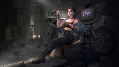 4k帅气机车美女