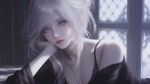 唯美白发少女