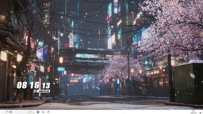 城市风光雪景主题