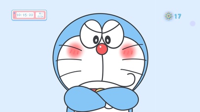 哆啦a梦蓝色背景系列生气(动漫动态壁纸) - 动态壁纸下载 - 元气壁纸