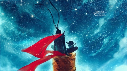 大圣孙悟空与小孩看星星