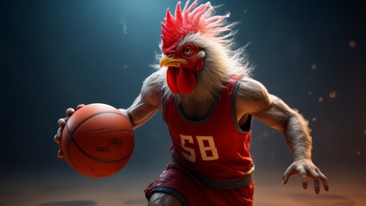 十二生肖之鸡篮球运动员