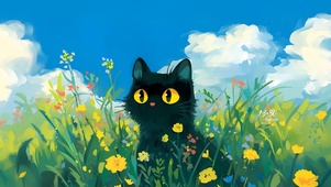草地上可爱猫咪