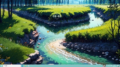 绿地河道主题壁纸