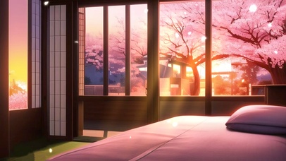 傍晚樱花卧室