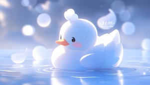 水中小白鸭