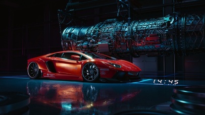 科幻作坊兰博基尼与镶嵌式时钟