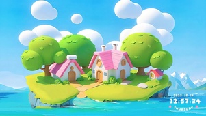 可爱海上卡通屋