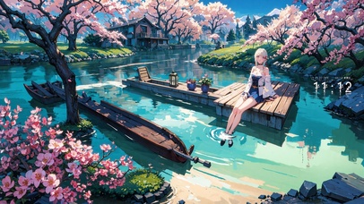 4K治愈国风梦幻仙境少女