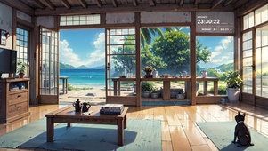 4K唯美治愈海边日系小屋