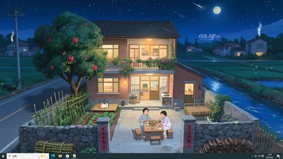 围墙小院的夜晚