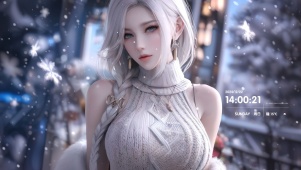 冬日毛衣少女