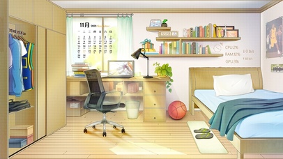 高中生的房间（带日历时间）