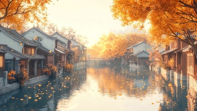 古韵水乡秋日盛景