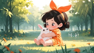 女孩和小兔