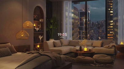 4K城市公寓雨景