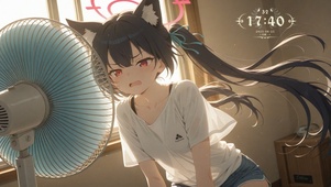 夏日风扇少女