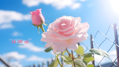 唯美阳光粉色花朵