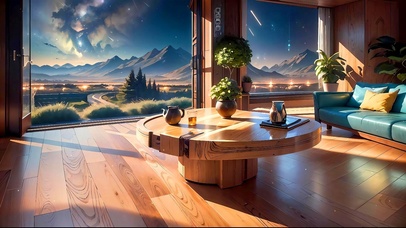 山上观景房看流星