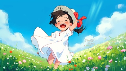 清新可爱白裙女孩